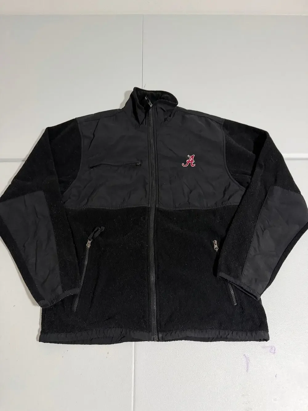 Weatherproof Alabama Crimson Tide Jacket Mens Medium Black Fleece Softshell